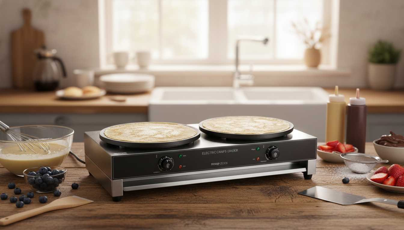 Double 16-Inch Electric Crepe Maker for Fast Service
