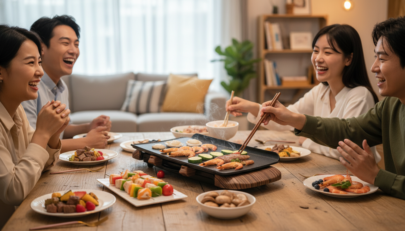 High-Capacity Electric BBQ Grill for Indoor/Outdoor Use
