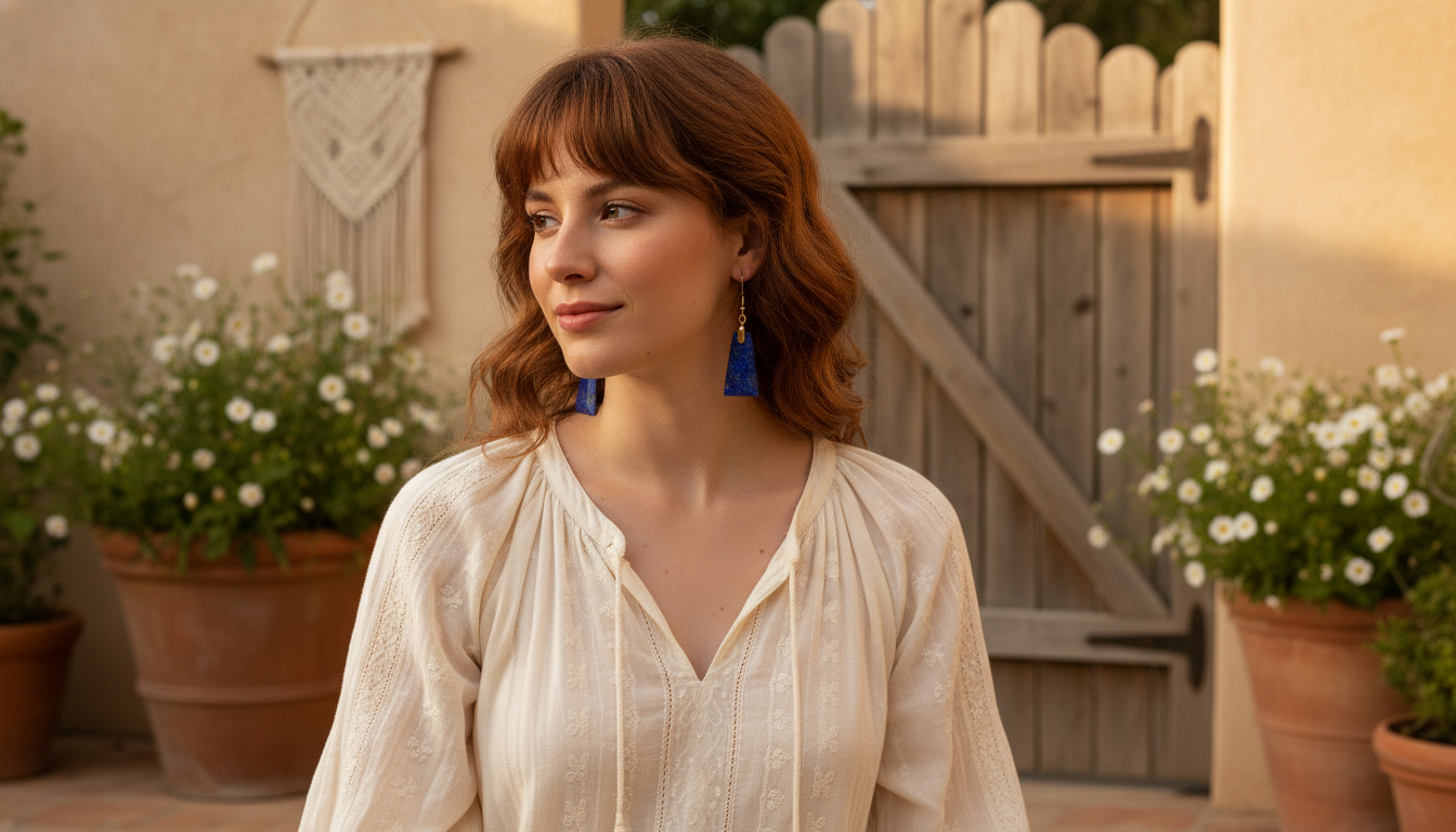 Midnight-Blue Lapis Lazuli Drop Earrings for Boho Looks