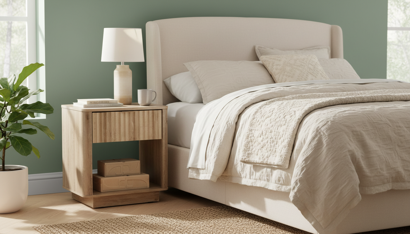 Modern Farmhouse Nightstand: Drawer + Open Shelf