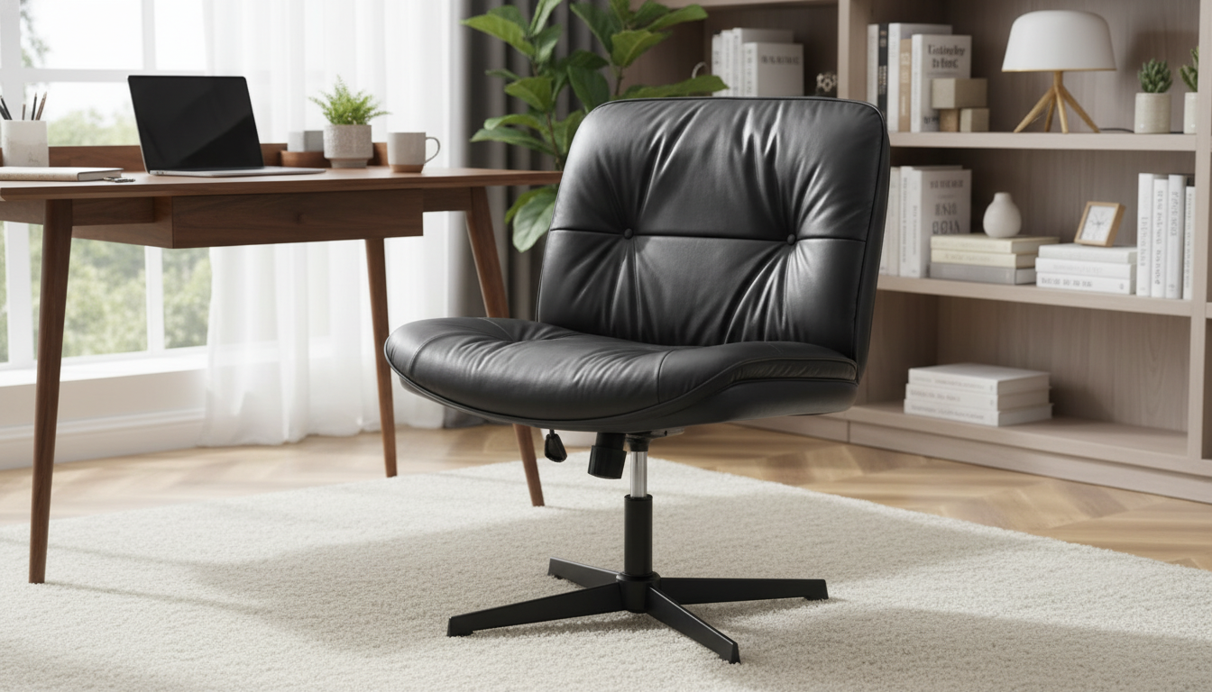PU Leather Cross-Legged Office Chair for Flexible Comfort