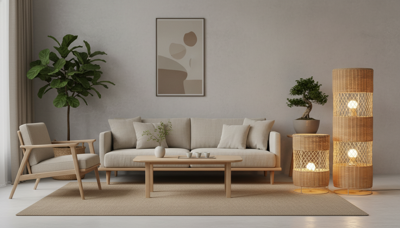 Zen Rattan LED Floor Lamp: Japandi Warm Glow Guide