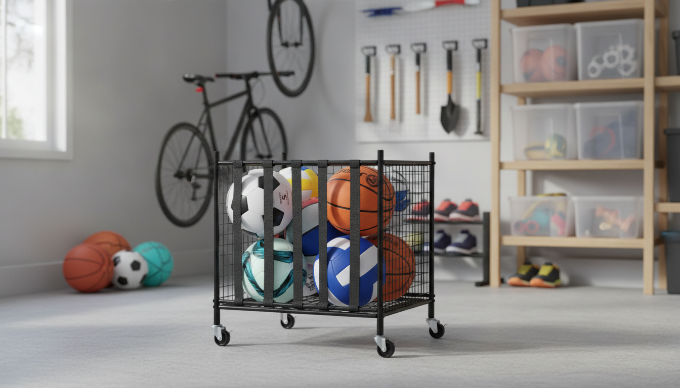 Rolling Ball Storage Cart: Cleaner Garages & Gyms Fast