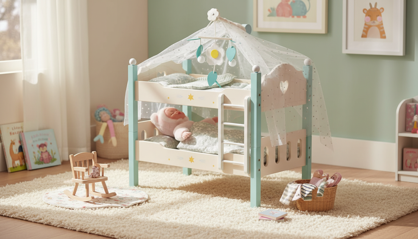 Wooden Doll Bunk Bed for 18-Inch Dolls: Fit & Safety