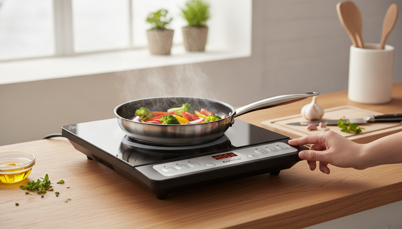 1800W Portable Induction Burner: 8 Levels + 3-Hour Timer