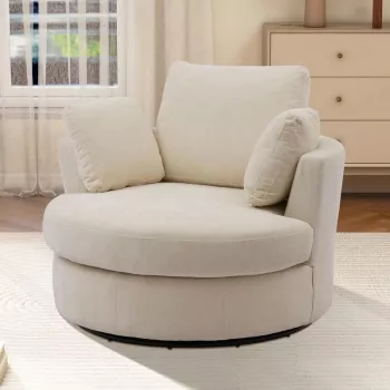 Oversized Swivel Barrel Chair + Storage Ottoman Guide