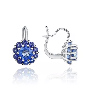 Iolite-Blue Mystic Quartz Clip Earrings in Sterling Silver